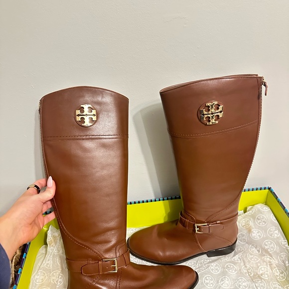 Tory Burch Brown Leather Riding Boots - Picture 9 of 12